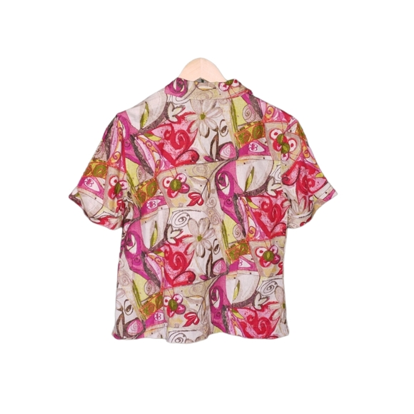 Chico's Linen floral button down colorful shirt - Picture 3 of 9